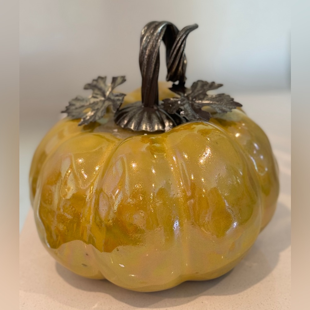 Mustard Ceramic/Iron Pumpkin